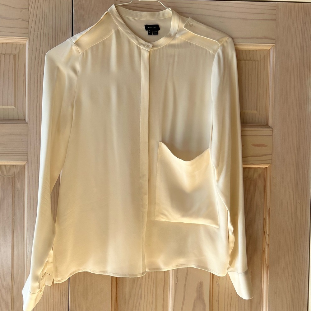 Theory Cream Blouse
